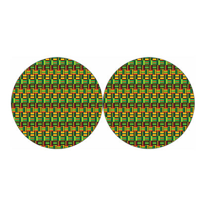 West African Kente Tribal Pattern Print Car Coasters