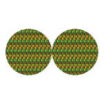 West African Kente Tribal Pattern Print Car Coasters