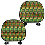 West African Kente Tribal Pattern Print Car Headrest Covers
