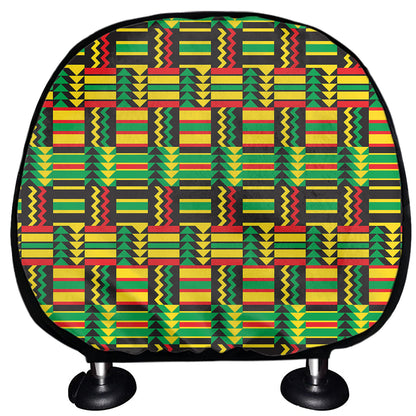 West African Kente Tribal Pattern Print Car Headrest Covers