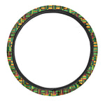 West African Kente Tribal Pattern Print Car Steering Wheel Cover
