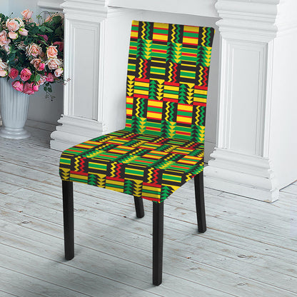 West African Kente Tribal Pattern Print Dining Chair Slipcover