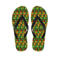 West African Kente Tribal Pattern Print Flip Flops