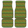 West African Kente Tribal Pattern Print Front and Back Car Floor Mats