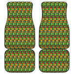 West African Kente Tribal Pattern Print Front and Back Car Floor Mats