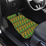 West African Kente Tribal Pattern Print Front and Back Car Floor Mats