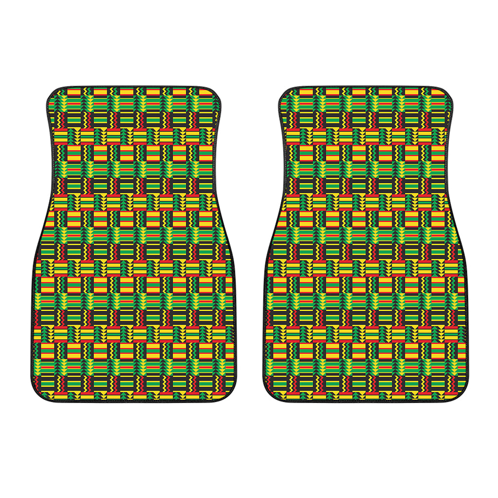 West African Kente Tribal Pattern Print Front Car Floor Mats