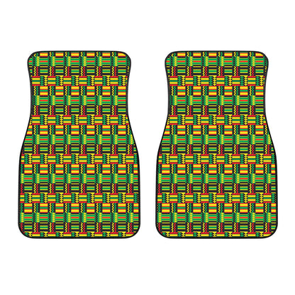 West African Kente Tribal Pattern Print Front Car Floor Mats