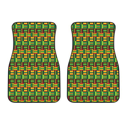 West African Kente Tribal Pattern Print Front Car Floor Mats