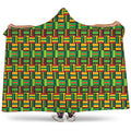 West African Kente Tribal Pattern Print Hooded Blanket