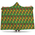West African Kente Tribal Pattern Print Hooded Blanket