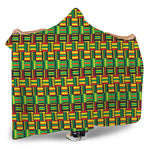 West African Kente Tribal Pattern Print Hooded Blanket
