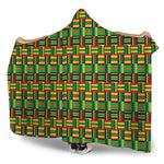 West African Kente Tribal Pattern Print Hooded Blanket