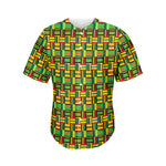 West African Kente Tribal Pattern Print Men's Baseball Jersey