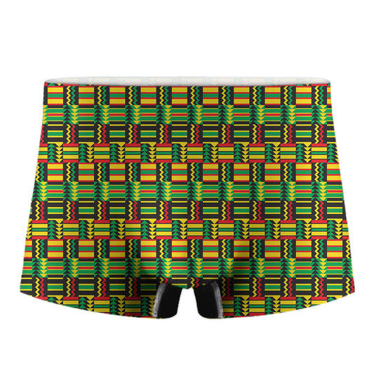 West African Kente Tribal Pattern Print Men's Boxer Briefs