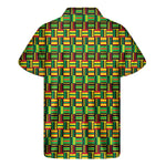 West African Kente Tribal Pattern Print Men's Short Sleeve Shirt