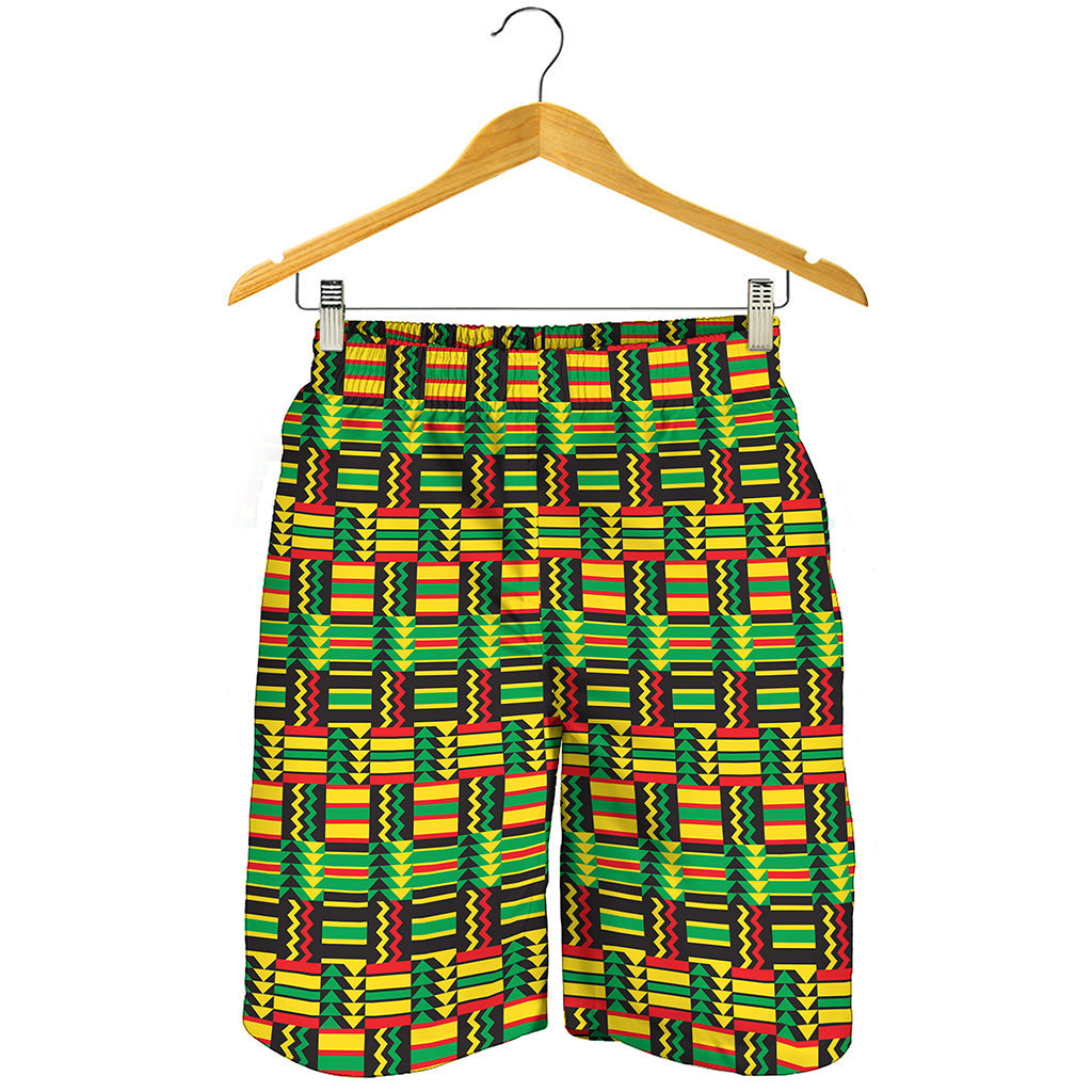 West African Kente Tribal Pattern Print Men's Shorts