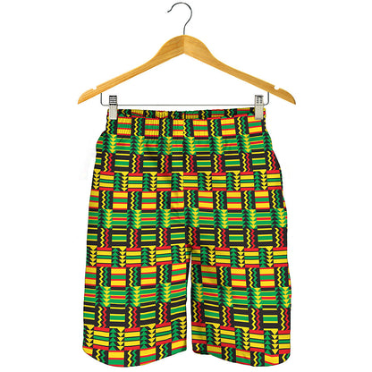 West African Kente Tribal Pattern Print Men's Shorts