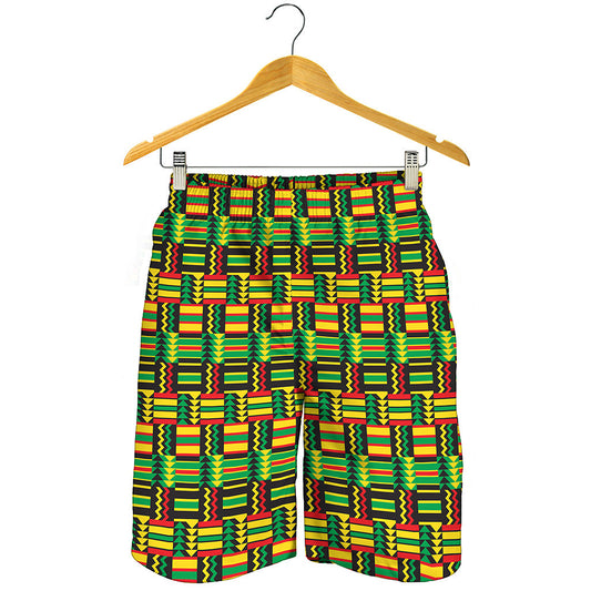West African Kente Tribal Pattern Print Men's Shorts