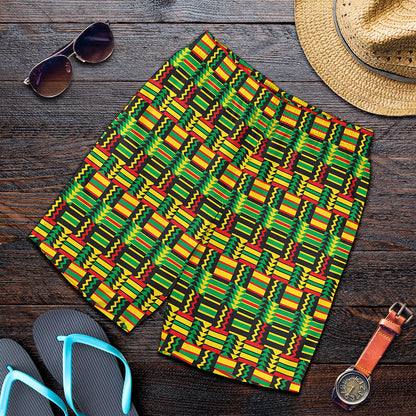 West African Kente Tribal Pattern Print Men's Shorts