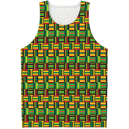 West African Kente Tribal Pattern Print Men's Tank Top