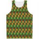 West African Kente Tribal Pattern Print Men's Tank Top