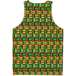 West African Kente Tribal Pattern Print Men's Tank Top