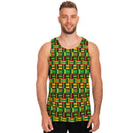 West African Kente Tribal Pattern Print Men's Tank Top
