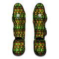 West African Kente Tribal Pattern Print Muay Thai Shin Guards