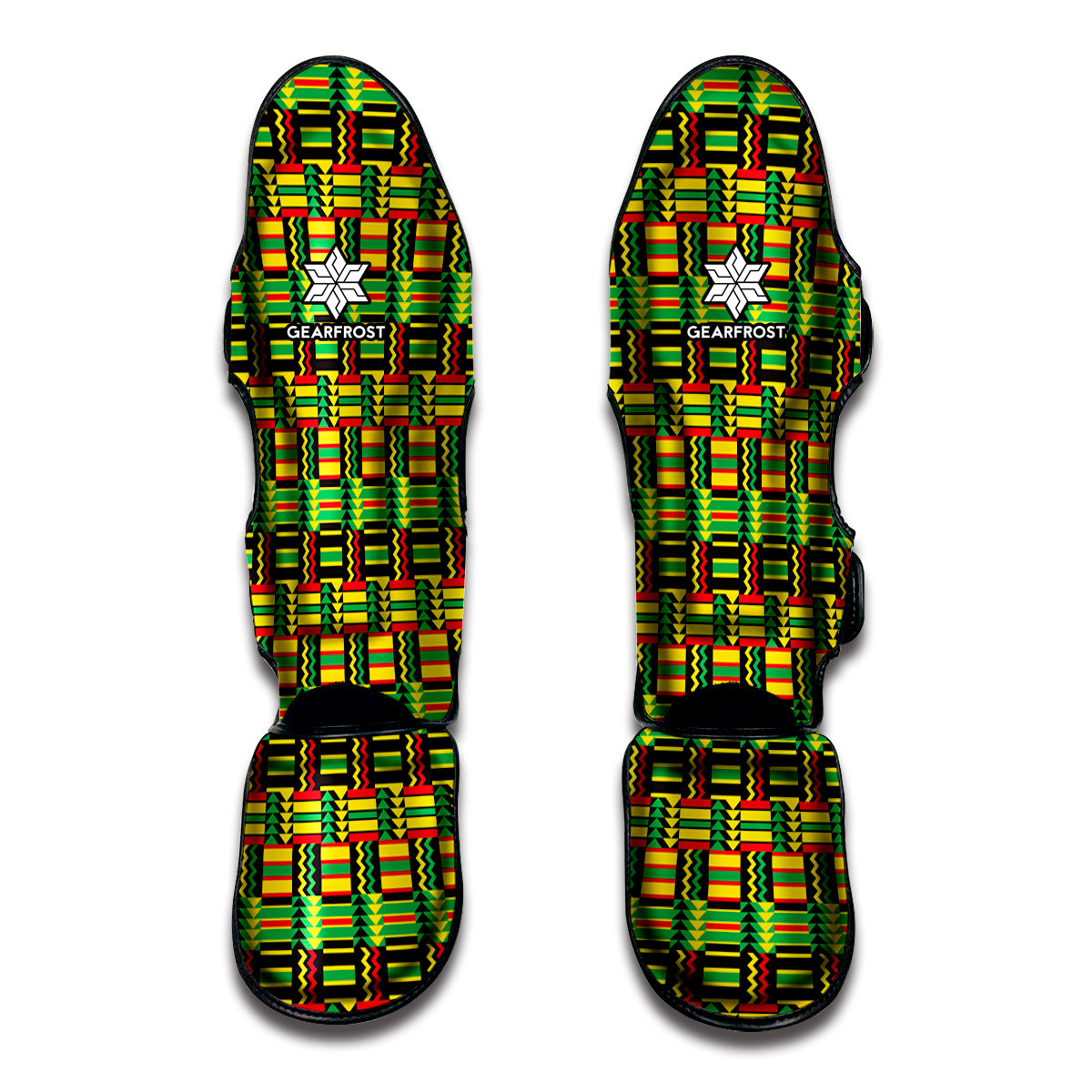 West African Kente Tribal Pattern Print Muay Thai Shin Guard