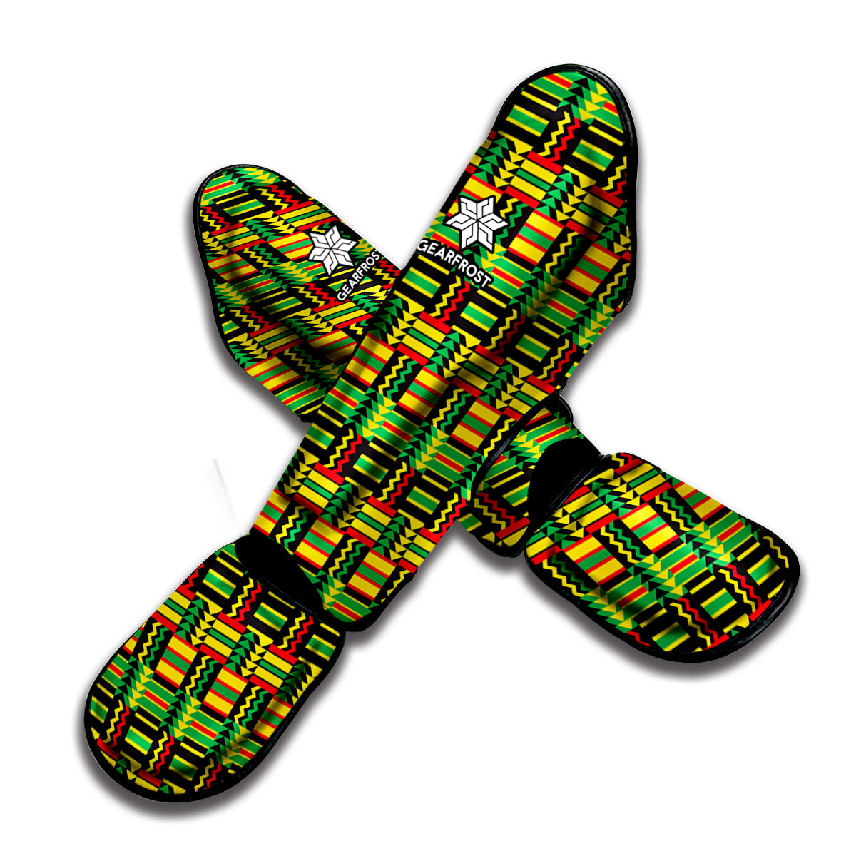 West African Kente Tribal Pattern Print Muay Thai Shin Guard