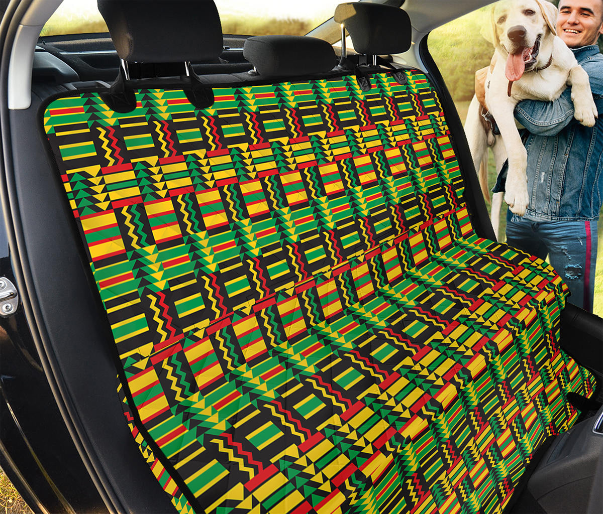 West African Kente Tribal Pattern Print Pet Car Back Seat Cover