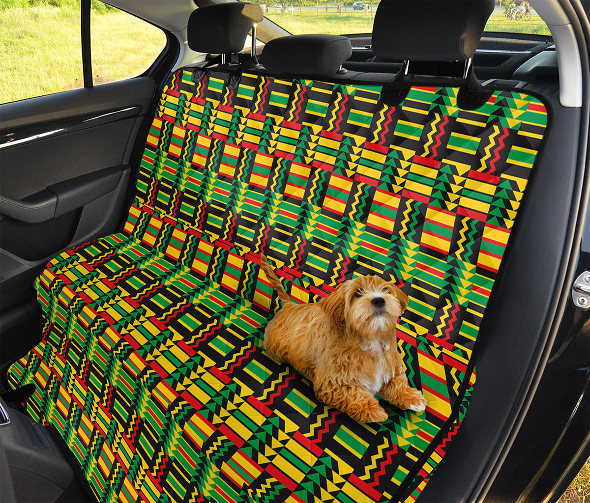 West African Kente Tribal Pattern Print Pet Car Back Seat Cover