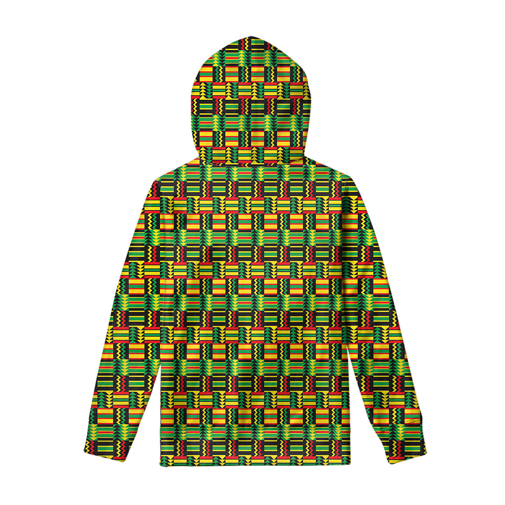 West African Kente Tribal Pattern Print Pullover Hoodie