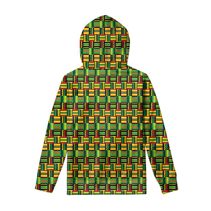 West African Kente Tribal Pattern Print Pullover Hoodie