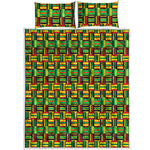 West African Kente Tribal Pattern Print Quilt Bed Set