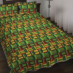West African Kente Tribal Pattern Print Quilt Bed Set