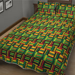 West African Kente Tribal Pattern Print Quilt Bed Set