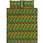 West African Kente Tribal Pattern Print Quilt Bed Set