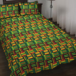 West African Kente Tribal Pattern Print Quilt Bed Set