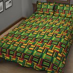 West African Kente Tribal Pattern Print Quilt Bed Set