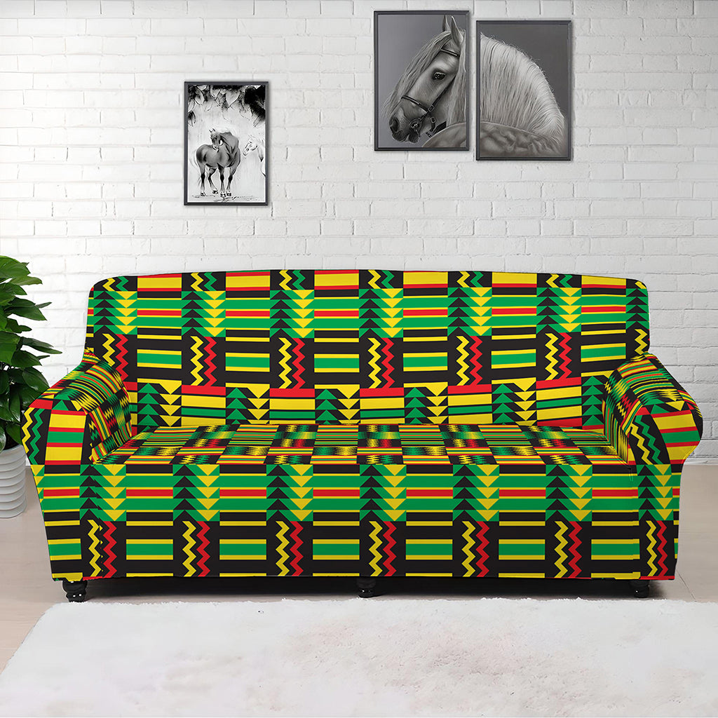 West African Kente Tribal Pattern Print Sofa Cover