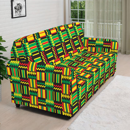 West African Kente Tribal Pattern Print Sofa Cover