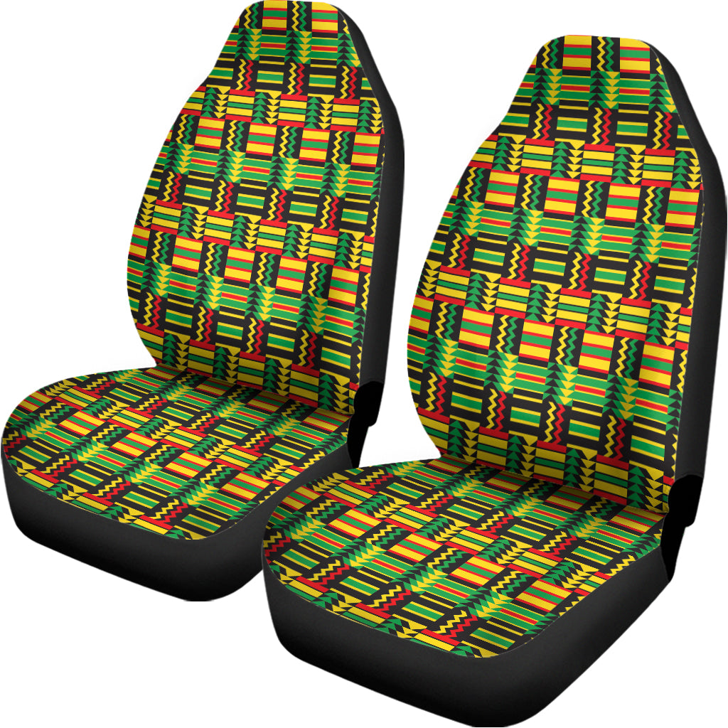 West African Kente Tribal Pattern Print Universal Fit Car Seat Covers