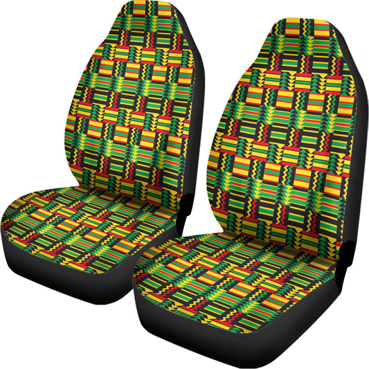 West African Kente Tribal Pattern Print Universal Fit Car Seat Covers