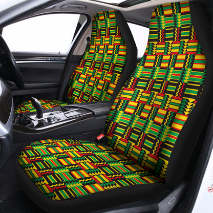 West African Kente Tribal Pattern Print Universal Fit Car Seat Covers