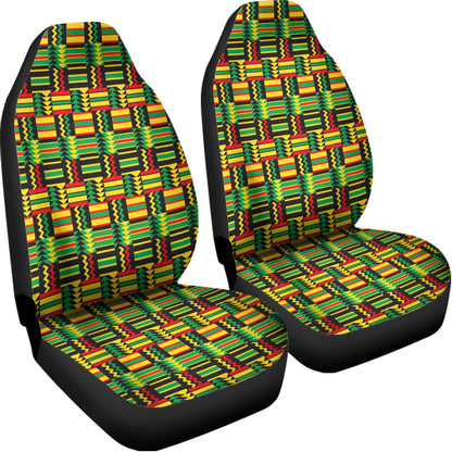 West African Kente Tribal Pattern Print Universal Fit Car Seat Covers