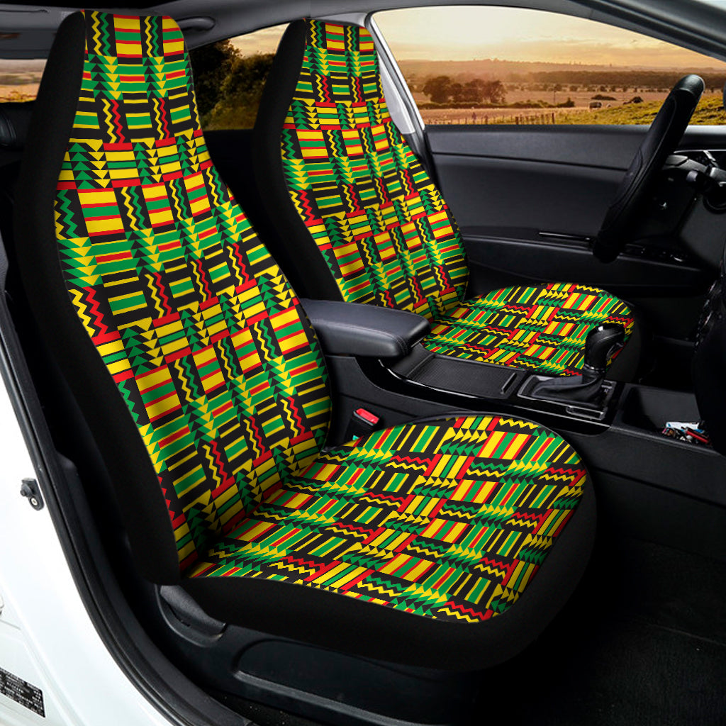West African Kente Tribal Pattern Print Universal Fit Car Seat Covers