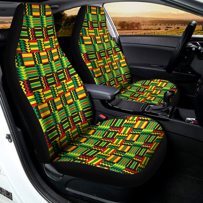 West African Kente Tribal Pattern Print Universal Fit Car Seat Covers