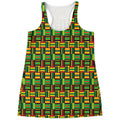 West African Kente Tribal Pattern Print Women's Racerback Tank Top
